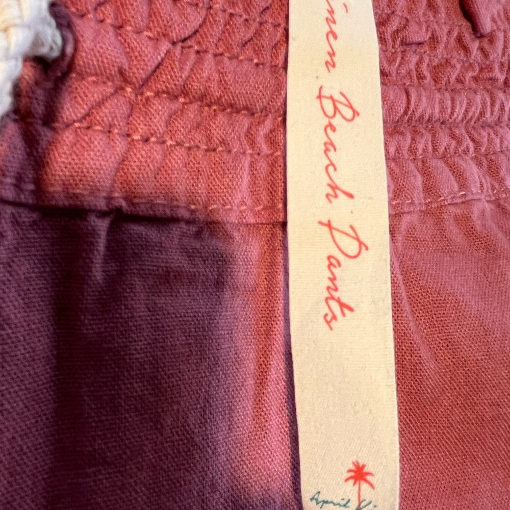 April Spirit Light Beige Brown Track Pants with Elastic Waistband SZ M - Picture 5 of 8